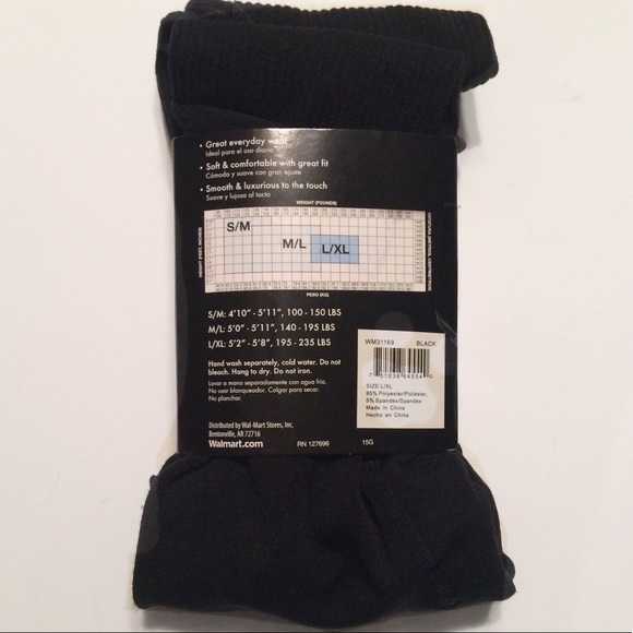 NWT Fleeced Ribbed Footless Tights Leggings L/XL - Picture 5 of 6